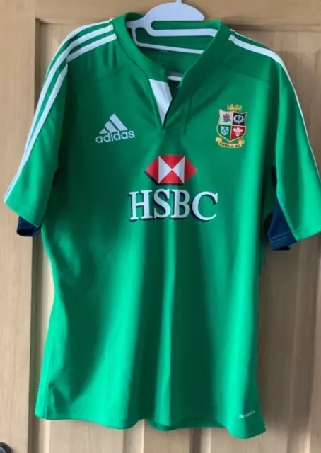 Adidas British Lions 2013 Green Rugby Training Shirt Jersey Adults size L