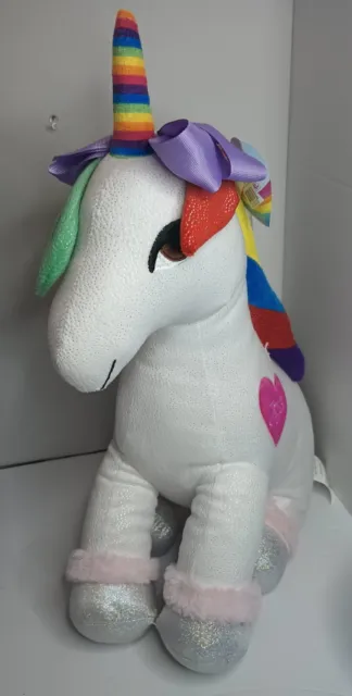 Nickelodeon JoJo Siwa Plush Sparkle Rainbow Unicorn 18" Pillow Buddy
