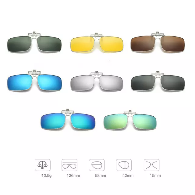 Sonnenbrille Polarisiert Clip on Fahren Brille Tag Nachtsicht Shade Lens UV400