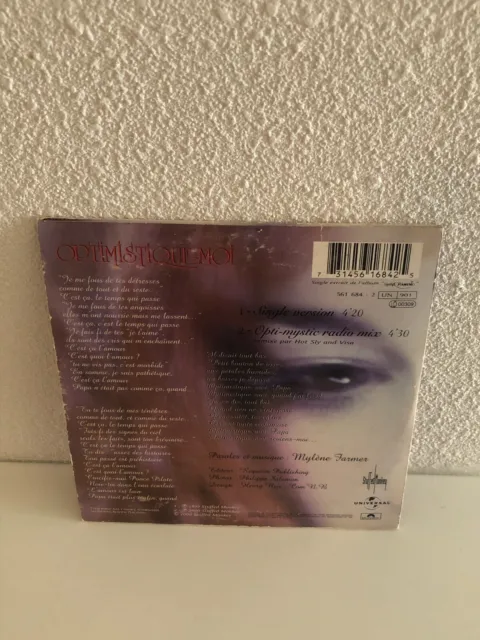 Mylene Farmer CD Single / 2 Titres Optimistique Moi Bon Etat 2