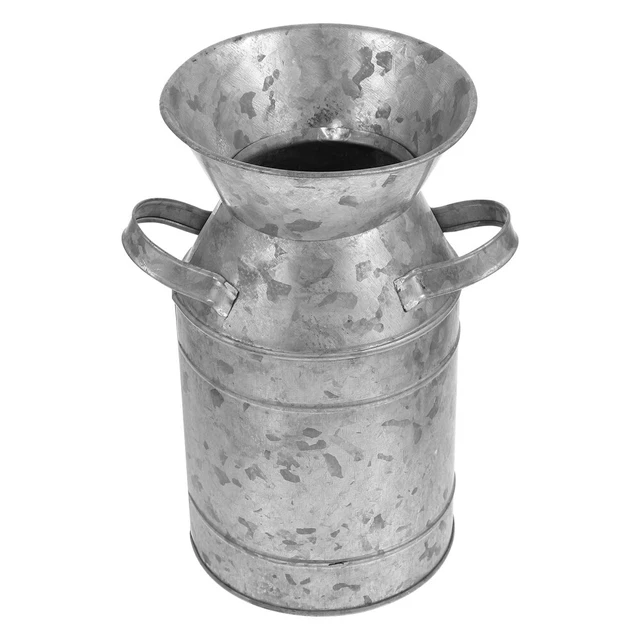 Jarrón de tierra cubo de metal plantador jarrón seco rama jarrón