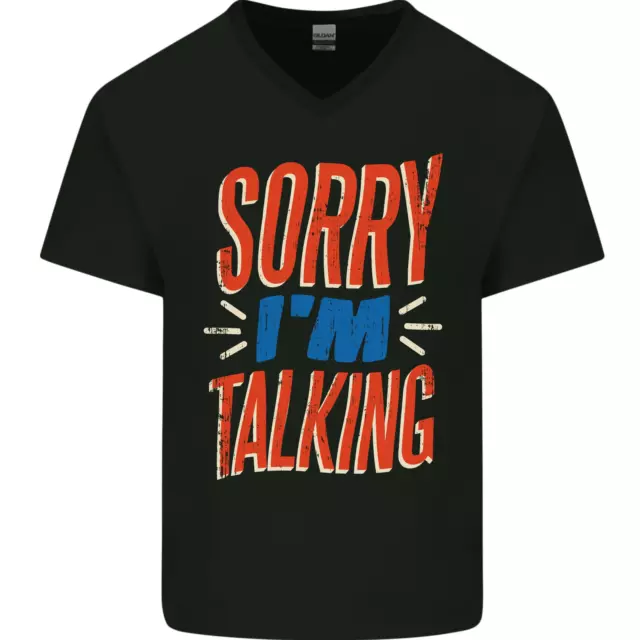 T-shirt da uomo scollo a V cotone Im Talking Funny Sacasm slogan sarcastico