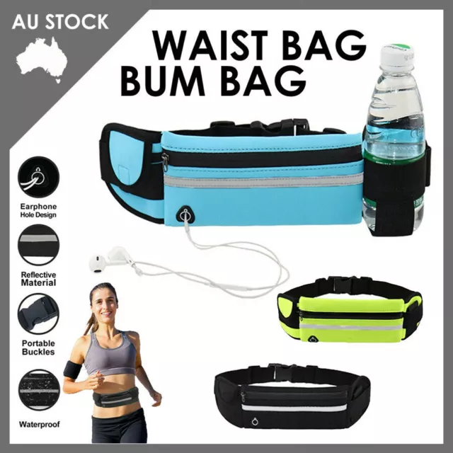 Waterproof Running Bum Bag Fanny Pack Waist Belt Money Wallet Zip Pouch Sports