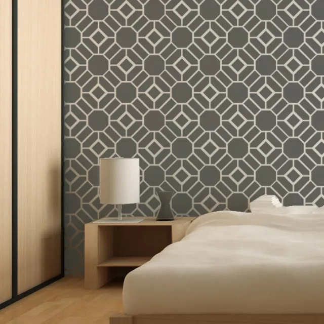 Wall Stencil Large geometric Pattern Geoffrey for Wall Decor and More