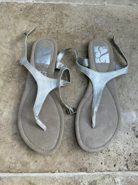 Evans wide shop fit silver sandals