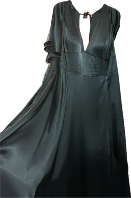 Green Satin Gown Dress Worn Once Size 16