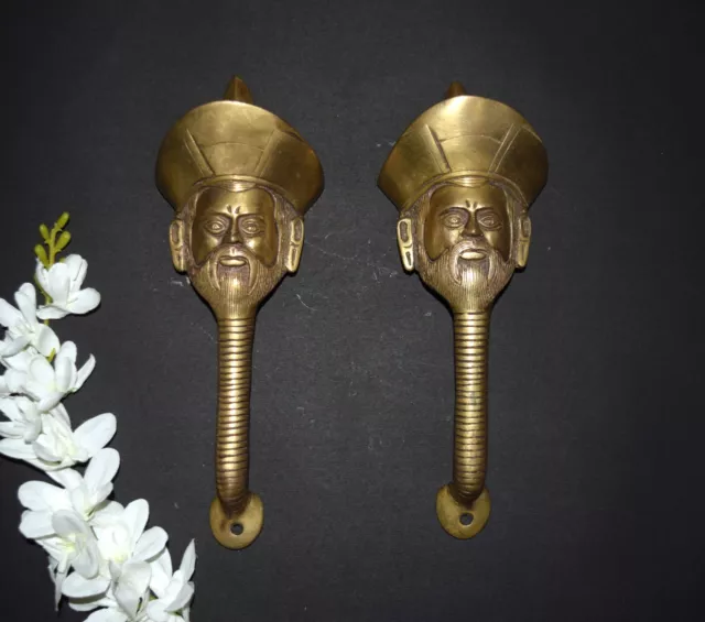 Brass Sailor Man Door Handle Pakol On Head Design Handmade Gate door Pull RU28