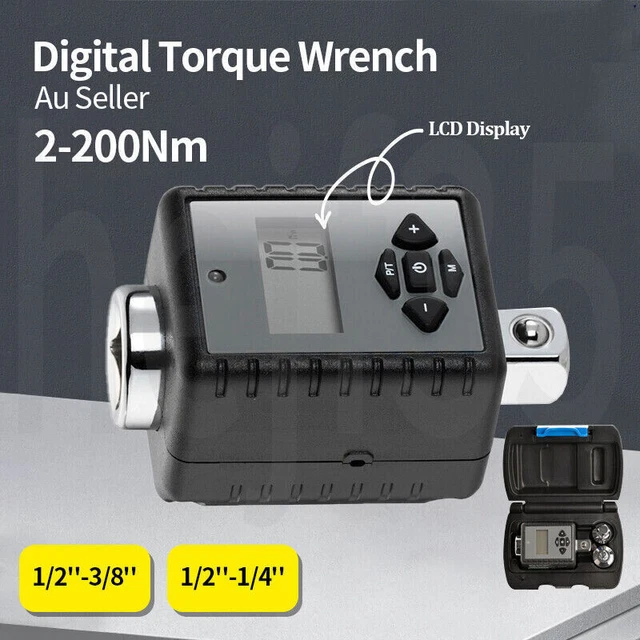 ADJUSTABLE DIGITAL TORQUE Wrench Electronic Torque Adapter LCD Displ