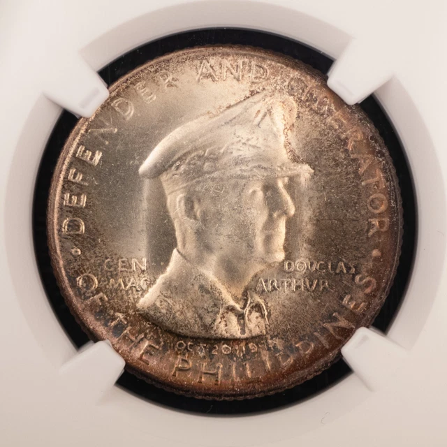 1947-S Philippines 50 Centavos, MacArthur, NGC MS65, Nice Toning, KM 184 #139 2