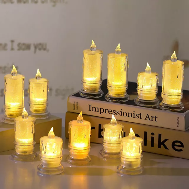 Led Candles Light Flameless Candle Plastic Pillar Flickering Candle Events P ❤KT