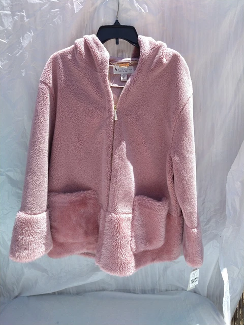 Koolaburra By UGG Women's Sz XL Hooded Coat With Faux Fur Trim Pink/rose new