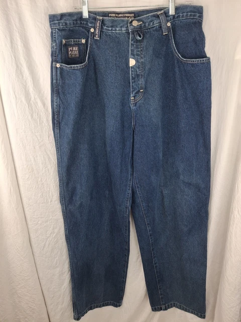 Jeans Baggy Vintage Pure Playaz - Taille 38/33 - Couleur Bleu Délavé Avec Effets - Neuf Avec étiquettes