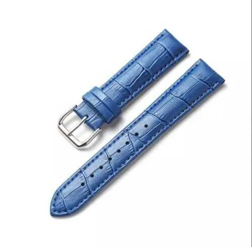 Cinturino In Pelle Universale Ricambio Per Orologio Larghezza 26mm Blu