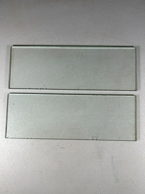 2 estantes de vidrio transparente vintage para gabinete de medicina - 3/16"" de espesor - 4"" x 11-3/4""