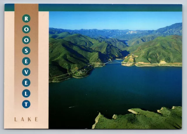Aerial View Of Roosevelt Lake Near Globe Arizona Vintage Unposted Postcard