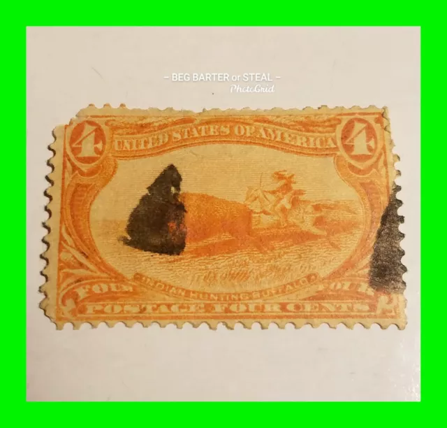 Scott 287 U.S. Stamp 4 Cent Indian Hunting 1898 Trans-Mississippi Exposition