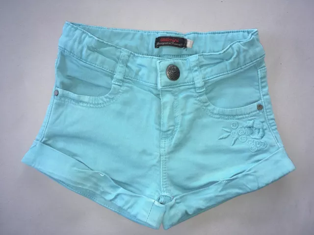 Catimini Short Turquoise Été Fille 4 Ans Taille Réglable