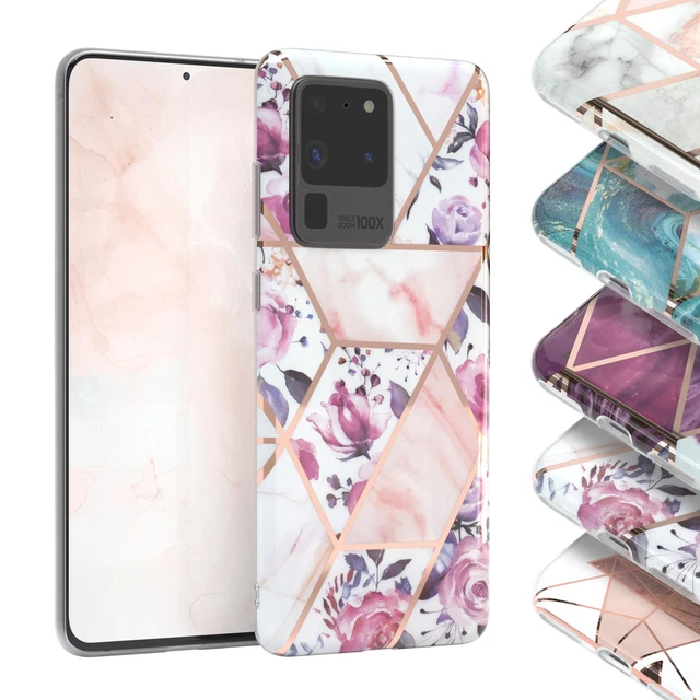 EAZY CASE pour Samsung Galaxy S20 Ultra/5G Coque Marbre Arrière Silicone Étui