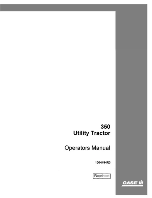 350 Tractor Operator Maintenance Manual Fits Case IH International 350 Utility