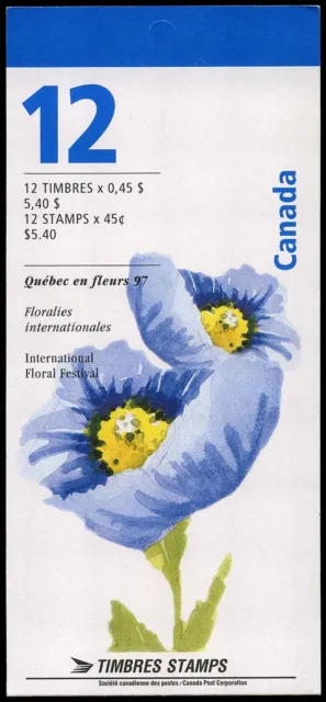 Canada Stamps Booklet of 12, Blue Poppy, by Claude A. Simard, #1638a BK199 MNH