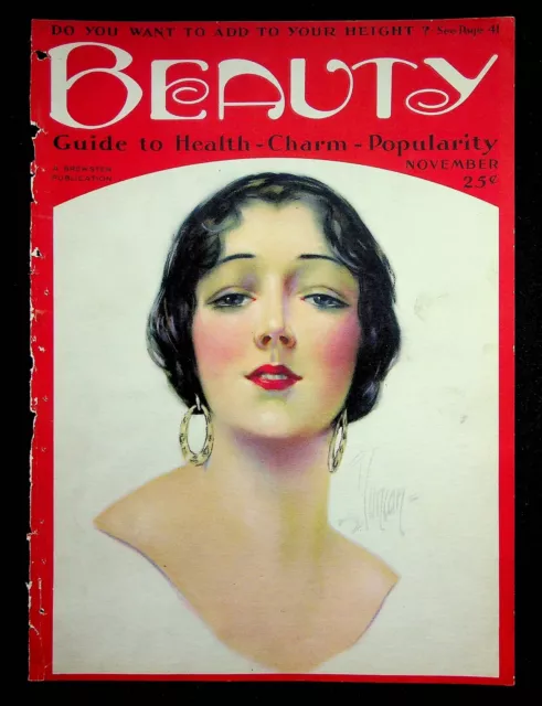 Frederick Duncan Illustrated Cover Only Beauty Magazine November 1924 Brunette