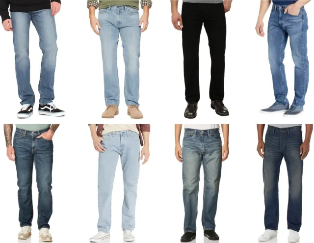 Levis 505 Regular Fit Jeans Mens Classic Straight Leg Mid Rise Zipper Fly Denim