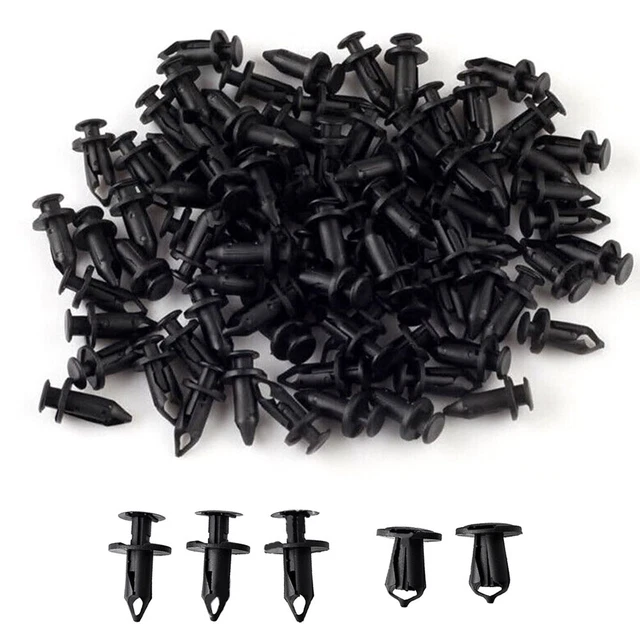 Lot De 50 Clips De Fixation Plastique 8mm - Pour Moto, Voiture, Camping-car - Noir, Filetage M5 - 2