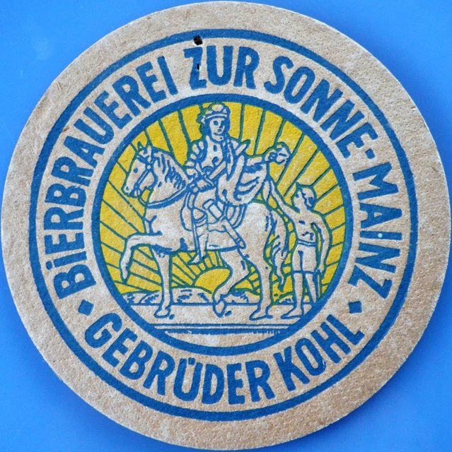 ALTER BIERDECKEL BIERBRAUEREI zur Sonne Gebrüder Kohl Mainz um 1940 50