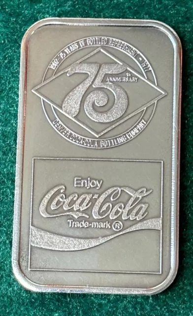 75th Anniversary Coca-cola .999 Troy Oz Silver Denver, Colorado 1902-1977 001445
