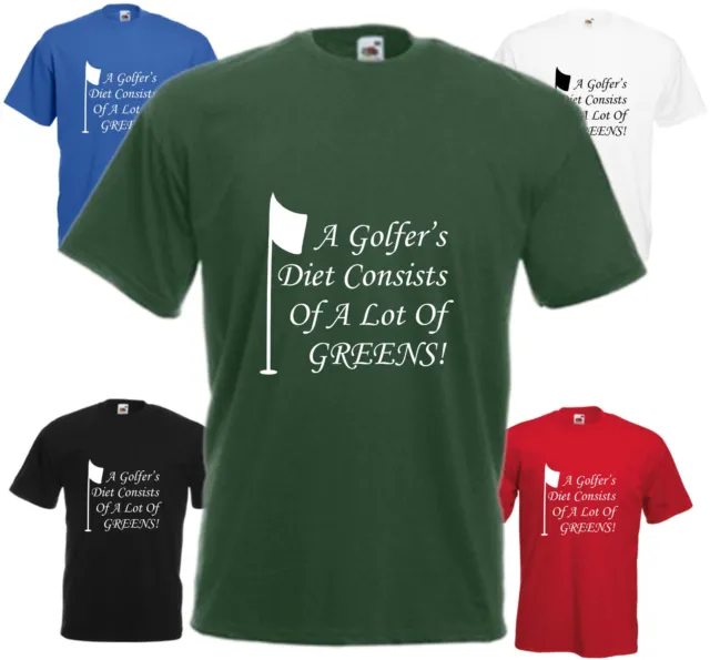 A Golfer's Diet T Shirt Funny Golf Tee Joke Gift Top Golfing Xmas Present Golfer
