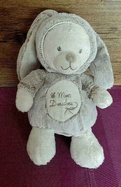 B16G / doudou ours blanc déguisé lapin beige chiné mon doudou NICOTOY