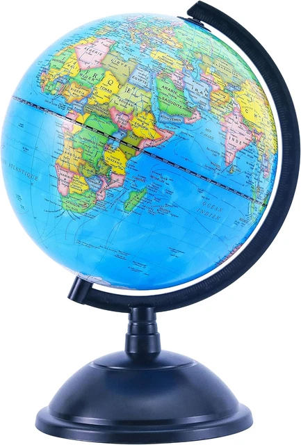 Globe Terrestre Exerz 20cm - Carte Politique Anglaise, Pivotant - Décoration Éducative