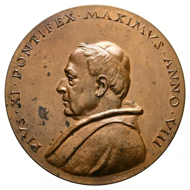 Linnartz VATIKAN Pius XI. Bronzemedaille 1929 (Georgi) Vorzüglich/Stempelglanz