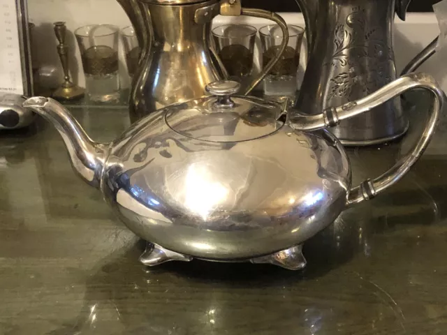 James Dixon & Sons Silver Plate Epbm Teapot Sheffield, Britannia Metal, Repaired