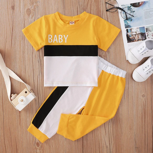 T-shirt top casual bambini bambini bambini bambini + pantaloni set abiti 2 pz