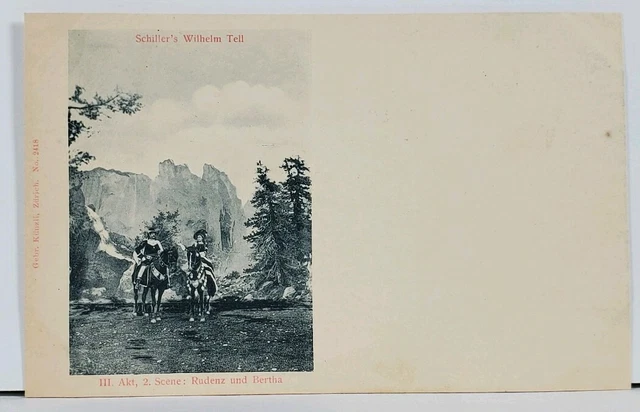 Wilhelm Tell Legendary Swiss Marksman Friedrich Schiller Play #2418 Postcard I3