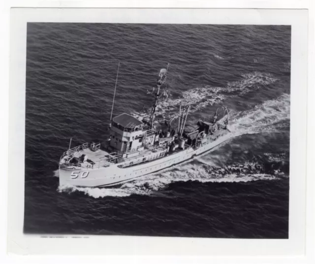 1955-58 Minesweeper MHC-50 USS Waxbill Real Photo