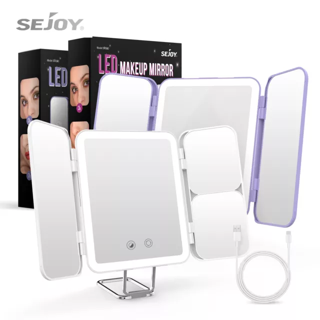 SEJOY LED Makeup Mirror With 64 Light Hollywood Standing Tabletop Vanity Mirrors