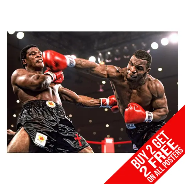 Mike Tyson Vs Trevor Berbick Poster Photo Print A4 A3 Size -Buy 2 Get Any 2 Free
