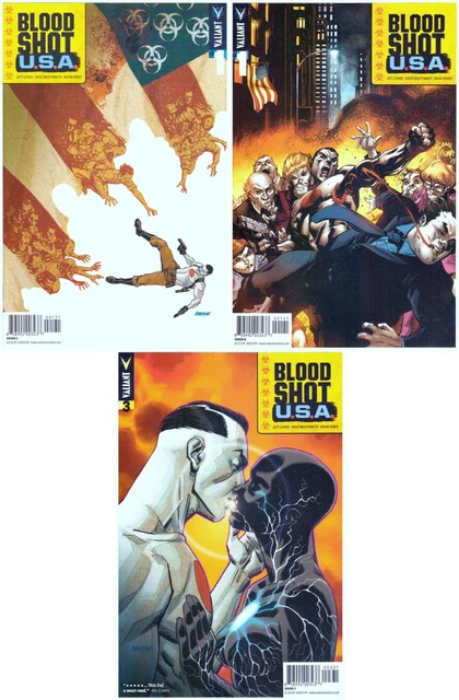 Bloodshot USA Wholesale Lot of 3 Variants #s 1C/1D/3A Valiant 2016-Jeff Lemire