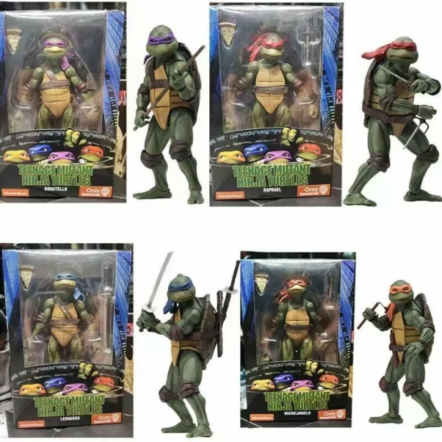 4Pcs 7" NECA Teenage Mutant Ninja Turtles Action Figure Toy Retail Package
