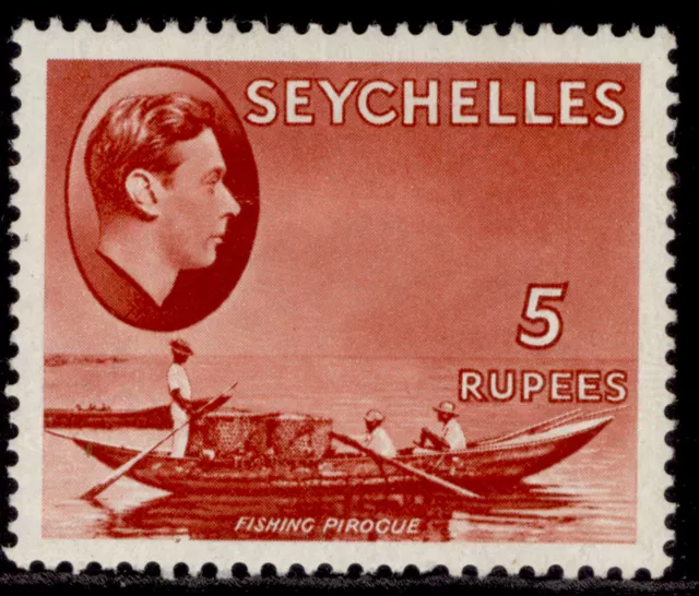 SEYCHELLES GVI SG149a, 5r red, M MINT. Cat £38. ORDINARY