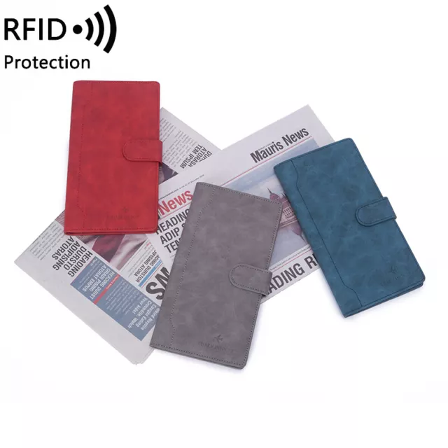 Wallet Holder Slim Leather Travel Passport RFID Blocking ID Card Case Cover Gift 3