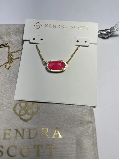 NWOT Kendra Scott Elisa Azalea Illusion Pink Necklace Silver Tone | eBay