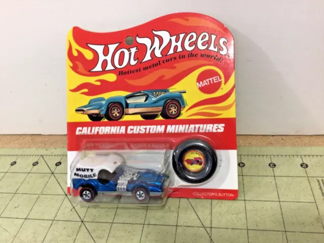 Hot Wheels Mutt Mobile blue 30th Anniversary car metal base Redlines FREE ship