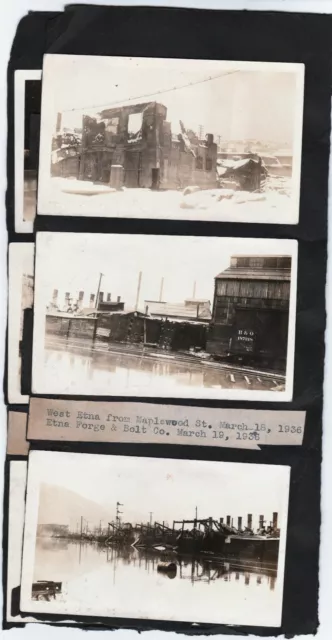 RARE UNIQUE 14 Photos 1936 Flood Fire Etna PA - Forge & Bolt Steel Co Pittsburgh 2