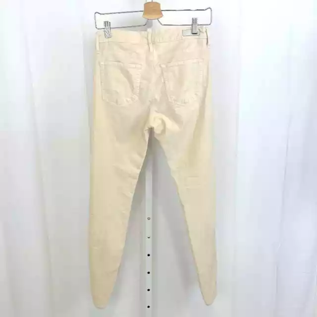 AG Adriano Goldschmied The Farrah High Rise Skinny Velvet Jeans Ivory Size 29R 2