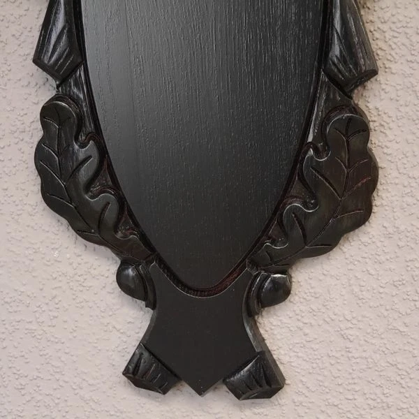 Escudo de Trofeo Tallado Grande Ciervo Rojo Asta de Ciervo Af H40 CM 3