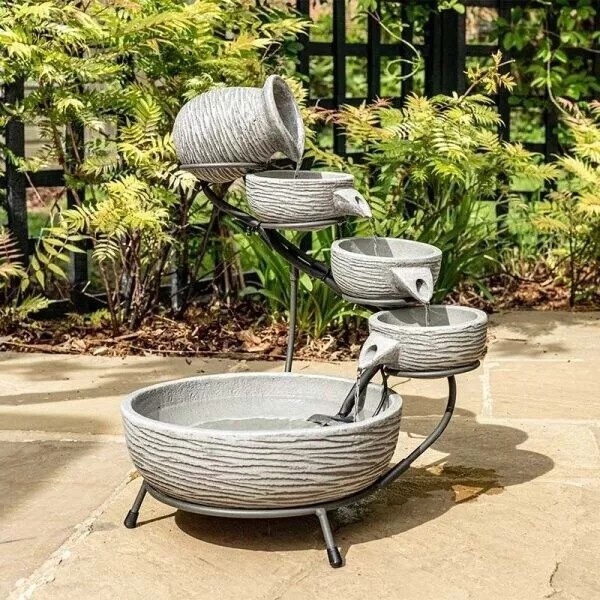 Fontana Funzione Acqua Solare Cascata Giardino Arredamento Esterno Cascata