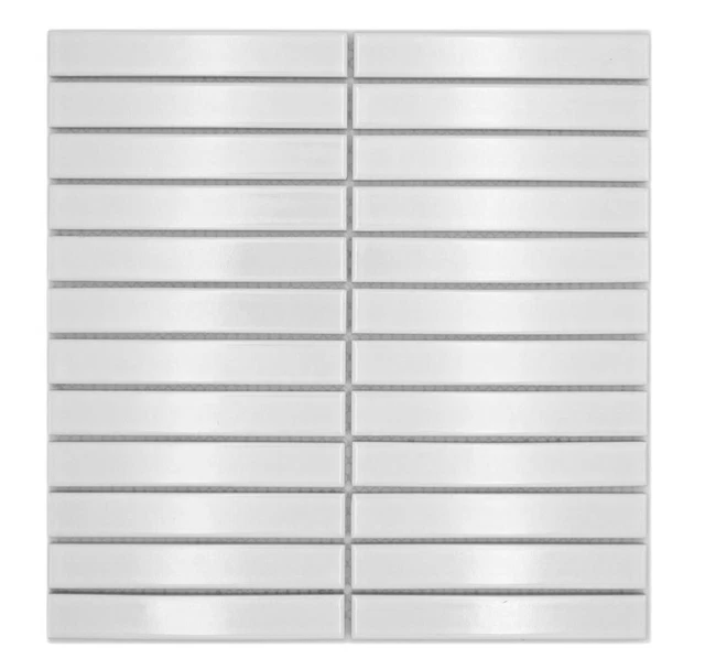 Mosaïque Blanc Stäbchenoptik Céramique Brillant Rectangle Sol Mur Cuisine